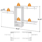 Système d'organisation de placard mural Besiost avec tringles extensibles