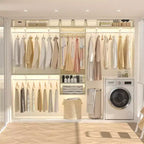 Besiost Closet Organizer System Wall-mounted with Extendable Hanging Rods