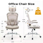 Chaise de bureau ergonomique, chaise de bureau à dossier haut avec hauteur réglable et accoudoirs relevables, chaise de jeu confortable en maille pour le bureau à domicile