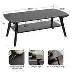 Table basse en bois Kate et Laurel Louena, 48x24x18, Noir