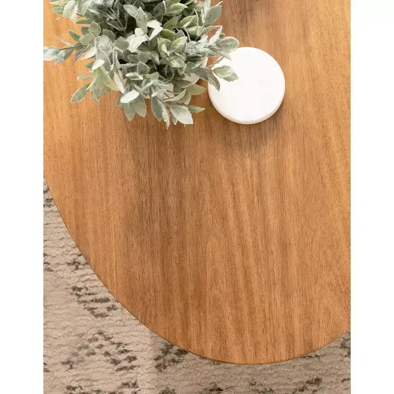 Table basse ovale en bois Foxford de Kate and Laurel, 38x24x18, naturel