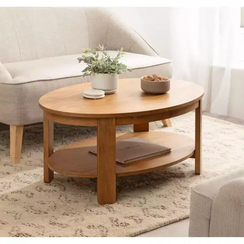 Table basse ovale en bois Foxford de Kate and Laurel, 38x24x18, naturel