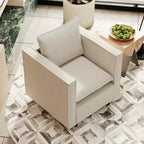 MAYEERTY Fauteuil simple beige, Chaises décoratives avec coussin d'assise moelleux Fauteuils pour salle de lecture salon