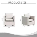 MAYEERTY Fauteuil simple beige, Chaises décoratives avec coussin d'assise moelleux Fauteuils pour salle de lecture salon