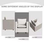 MAYEERTY Fauteuil simple beige, Chaises décoratives avec coussin d'assise moelleux Fauteuils pour salle de lecture salon