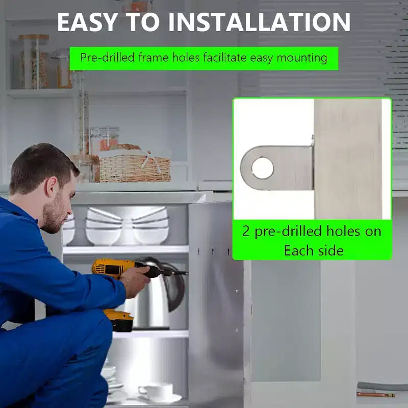 Garvee Portes de cuisine d'extérieur, porte d'accès pour barbecue, portes de barbecue en acier inoxydable 304 pour cuisine intérieure/extérieure, armoire extérieure, îlot de barbecue