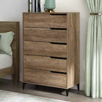 Commode 5 tiroirs Galano avec glissières métalliques 30,7 L 15,6 P 46,4 H