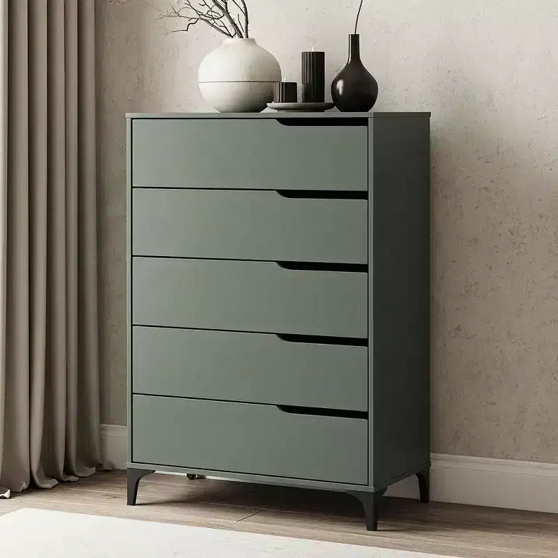 Commode 5 tiroirs Galano avec glissières métalliques 30,7 L 15,6 P 46,4 H