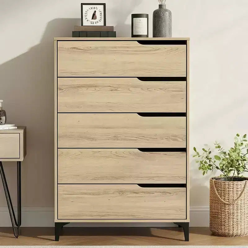 Commode 5 tiroirs Galano avec glissières métalliques 30,7 L 15,6 P 46,4 H