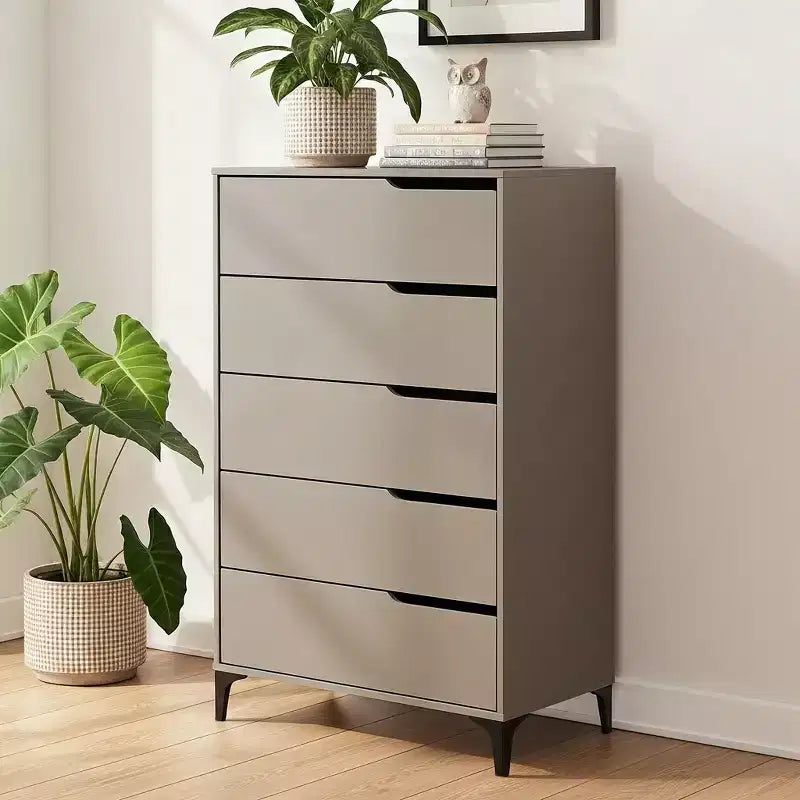 Commode 5 tiroirs Galano avec glissières métalliques 30,7 L 15,6 P 46,4 H