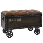 vidaXL Storage Bench with Castors 31.7 Solid Wood Fir
