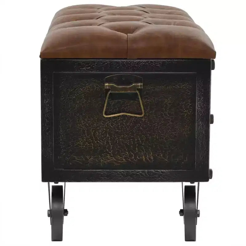 vidaXL Banc de rangement avec roulettes 80,5 cm Bois de sapin massif