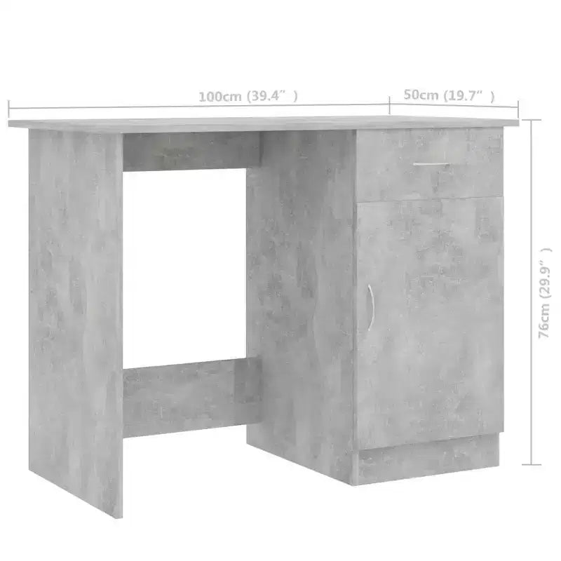 vidaXL Bureau Gris Sonoma Bois d'ingénierie Taille standard de bureau Bureau