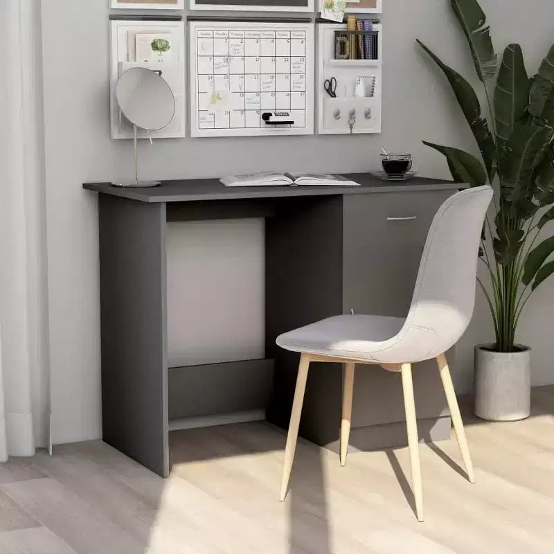 vidaXL Bureau Gris Sonoma Bois d'ingénierie Taille standard de bureau Bureau