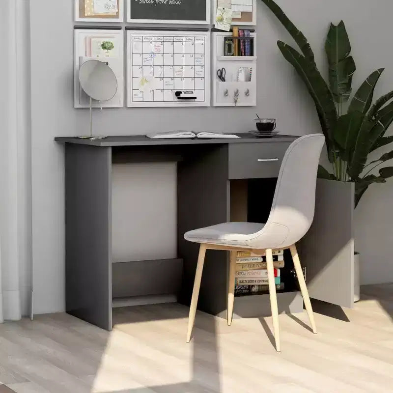vidaXL Bureau Gris Sonoma Bois d'ingénierie Taille standard de bureau Bureau
