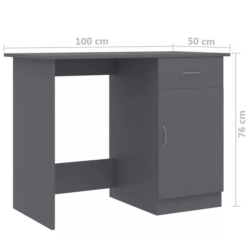 vidaXL Bureau Gris Sonoma Bois d'ingénierie Taille standard de bureau Bureau
