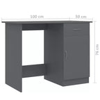 vidaXL Bureau Gris Sonoma Bois d'ingénierie Taille standard de bureau Bureau