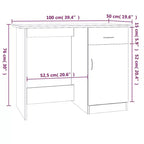 vidaXL Bureau Gris Sonoma Bois d'ingénierie Taille standard de bureau Bureau