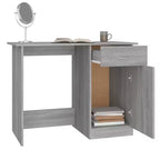 vidaXL Bureau Gris Sonoma Bois d'ingénierie Taille standard de bureau Bureau