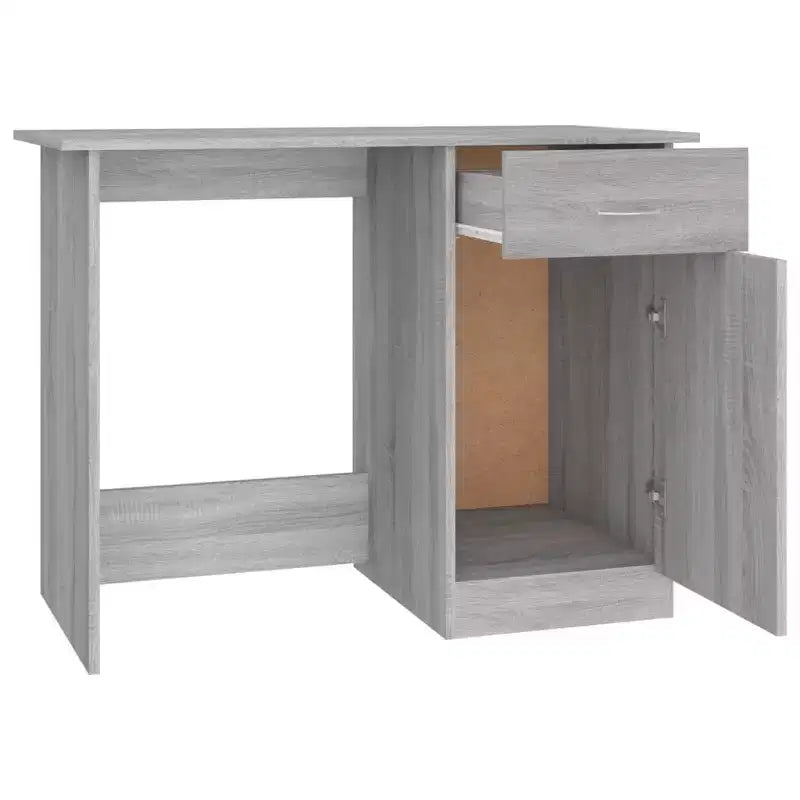 vidaXL Bureau Gris Sonoma Bois d'ingénierie Taille standard de bureau Bureau
