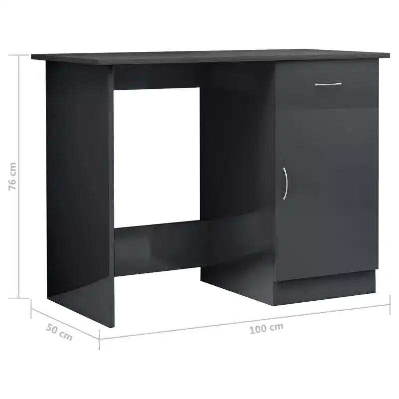 vidaXL Bureau Gris Sonoma Bois d'ingénierie Taille standard de bureau Bureau