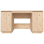 vidaXL Bureau Bois Naturel Bois de Pin Massif Bureau Droit Rectangulaire