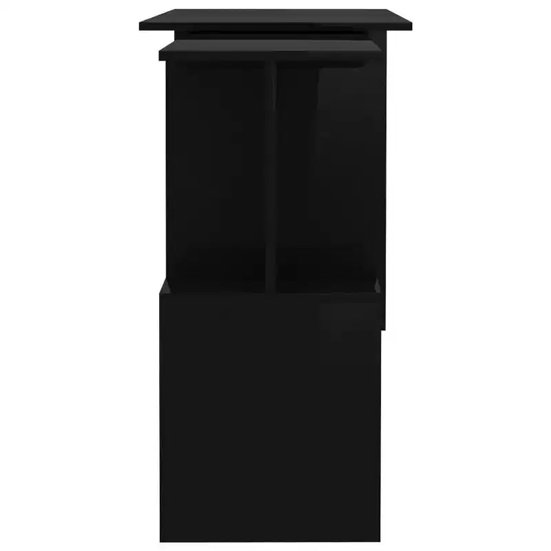 vidaXL Bureau Noir brillant Bois d'ingénierie Moyen Pivotant