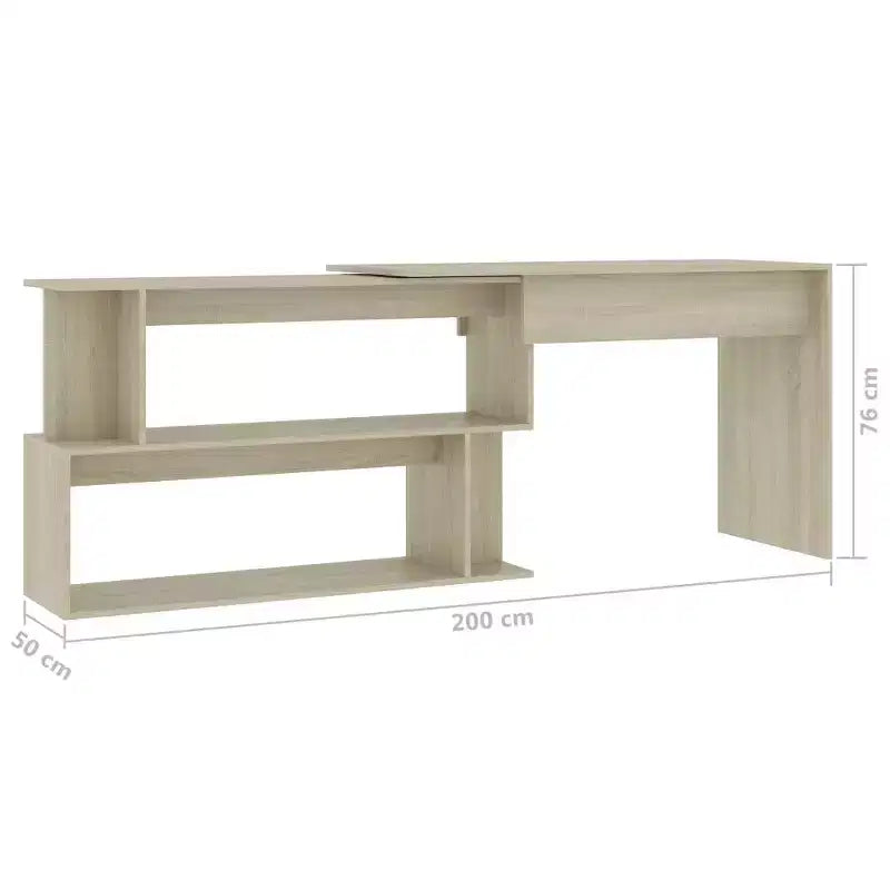 vidaXL Bureau Noir brillant Bois d'ingénierie Moyen Pivotant