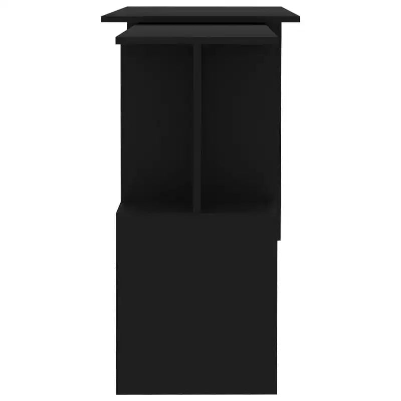 vidaXL Bureau Noir brillant Bois d'ingénierie Moyen Pivotant