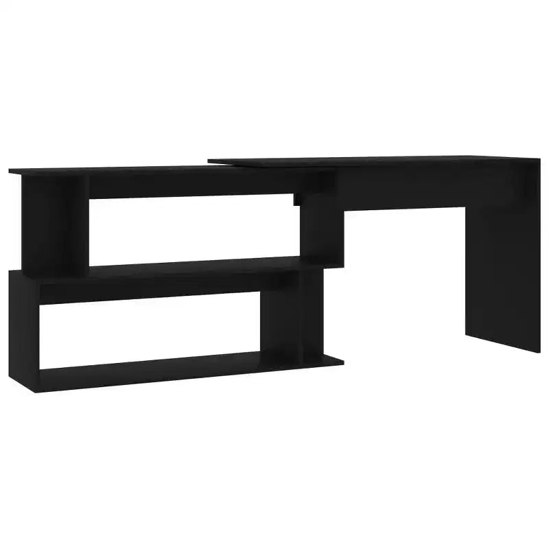 vidaXL Bureau Noir brillant Bois d'ingénierie Moyen Pivotant