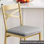 Tabourets de bar à hauteur de comptoir avec repose-pieds et dossier, chaises de bar modernes rembourrées, tabourets de bar en métal pour comptoir de cuisine, îlot, bar de comptoir
