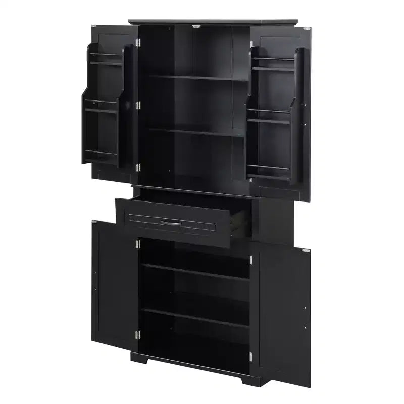 Meuble de rangement autoportant avec étagère réglable et tiroir, organisateur d'angle multiple avec dispositif anti-basculement pour salle de bain, cuisine, salon