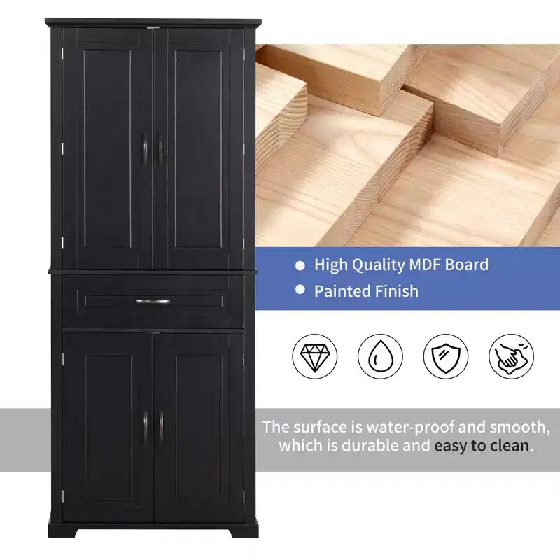 Meuble de rangement autoportant avec étagère réglable et tiroir, organisateur d'angle multiple avec dispositif anti-basculement pour salle de bain, cuisine, salon