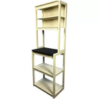 Étagère à boulanger à 5 niveaux en bois avec support à micro-ondesÉtagère de rangement autoportante pour cuisine, salle à manger ou bureau