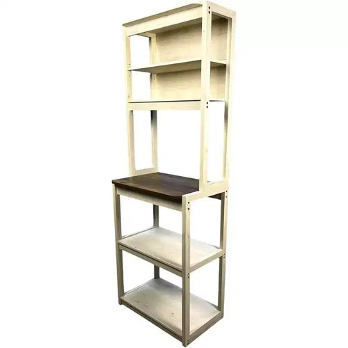 Étagère à boulanger à 5 niveaux en bois avec support à micro-ondesÉtagère de rangement autoportante pour cuisine, salle à manger ou bureau