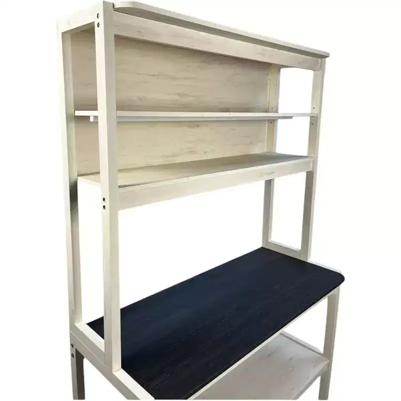 Étagère à boulanger à 5 niveaux en bois avec support à micro-ondesÉtagère de rangement autoportante pour cuisine, salle à manger ou bureau