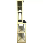 Étagère à boulanger à 5 niveaux en bois avec support à micro-ondesÉtagère de rangement autoportante pour cuisine, salle à manger ou bureau