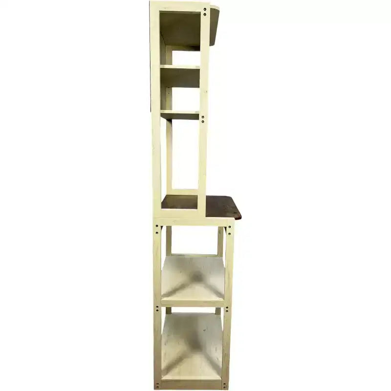 Étagère à boulanger à 5 niveaux en bois avec support à micro-ondesÉtagère de rangement autoportante pour cuisine, salle à manger ou bureau