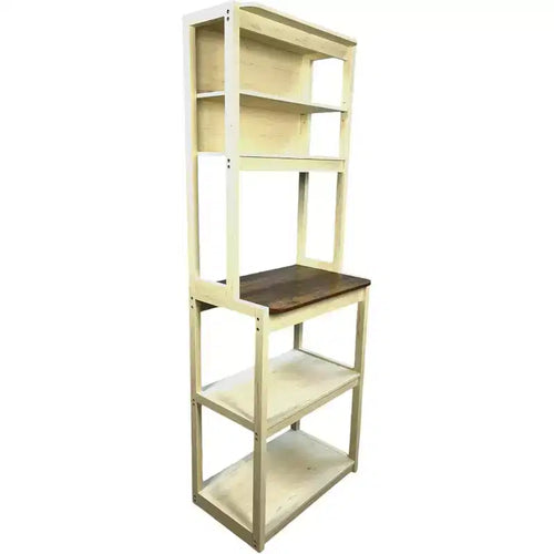 5-Tier Wooden Bakers Rack with Microwave StandFreestanding Storage Shelf for Kitchen, Dining Room, or Office