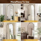 Miroir arche noir 71x28 avec support. Grand miroir sur pied ou à accrocher pour chambre, salon