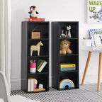 Tour de rangement multimédia à 8 niveaux, meuble de rangement CD DVD fin avec étagères réglables, bibliothèque étroite et haute pour la maison et le bureau