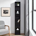 Tour de rangement multimédia à 8 niveaux, meuble de rangement CD DVD fin avec étagères réglables, bibliothèque étroite et haute pour la maison et le bureau