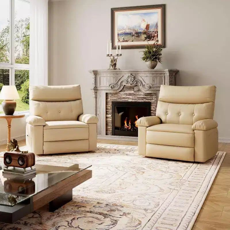 Fauteuil inclinable, pivotant et basculant extra-large, en cuir PU, manuel, avec assise large pour adultes, pour chambre d'enfant ou salon