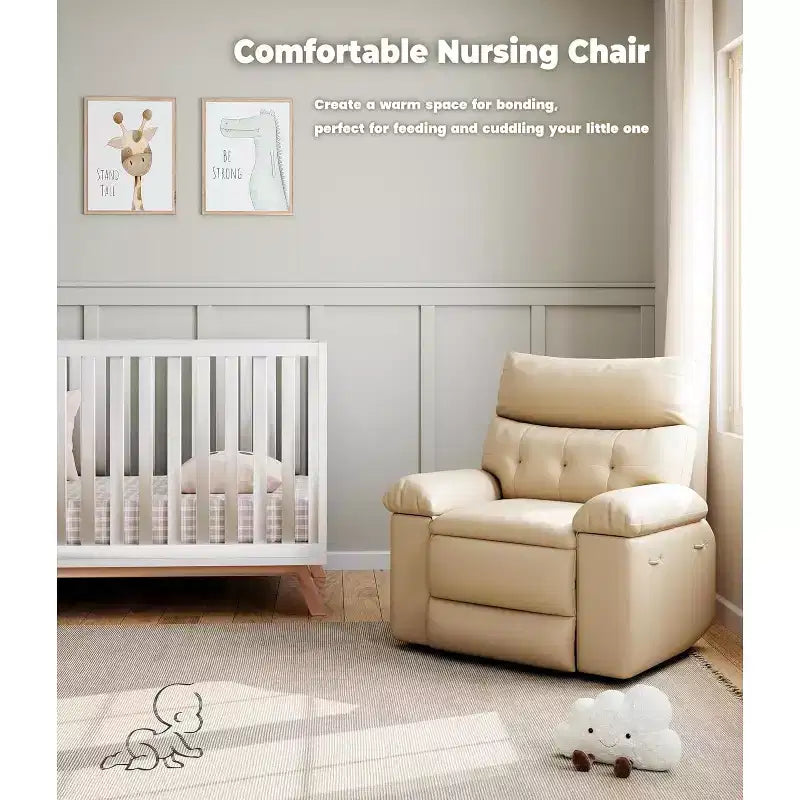Fauteuil inclinable, pivotant et basculant extra-large, en cuir PU, manuel, avec assise large pour adultes, pour chambre d'enfant ou salon