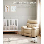 Fauteuil inclinable, pivotant et basculant extra-large, en cuir PU, manuel, avec assise large pour adultes, pour chambre d'enfant ou salon