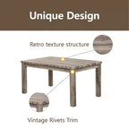 Ensemble de salle à manger en bois - Table rectangulaire de style ferme moderne et chaises rembourrées pour cuisine et salle à manger (beige) - Morden Fort