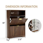 Meuble de rangement pour chaussures moderne avec 2 tiroirs basculants et étagères amovibles, Organisateur de chaussures d'entrée pour Couloir ou Salon - Panipeachy