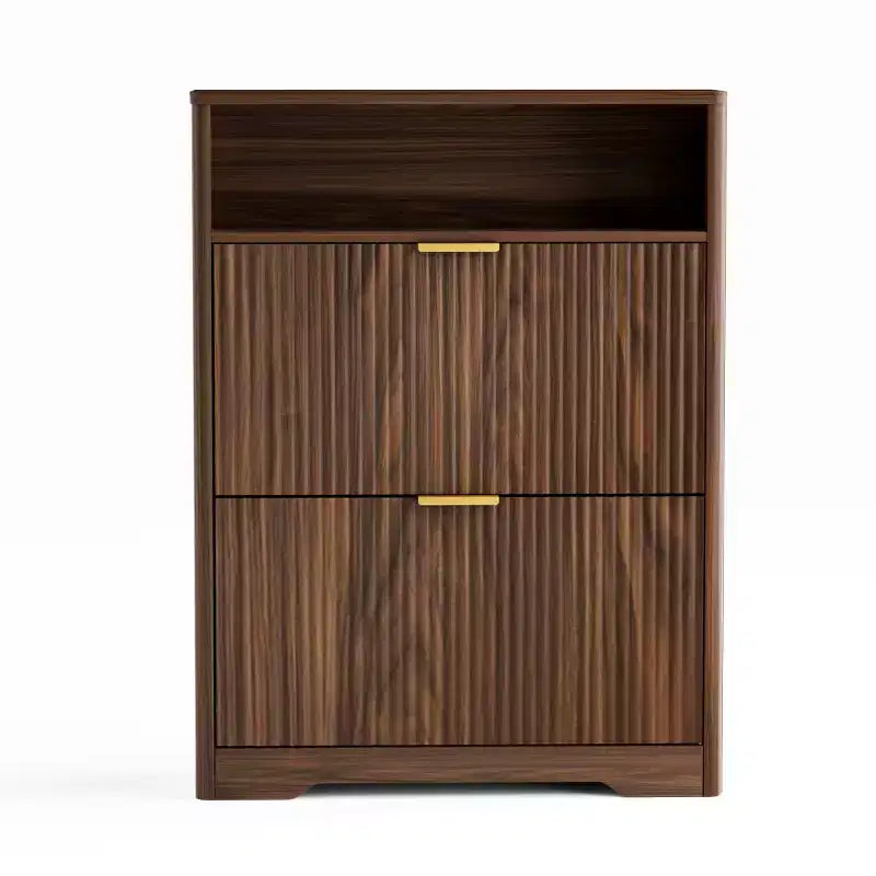 Meuble de rangement pour chaussures moderne avec 2 tiroirs basculants et étagères amovibles, Organisateur de chaussures d'entrée pour Couloir ou Salon - Panipeachy