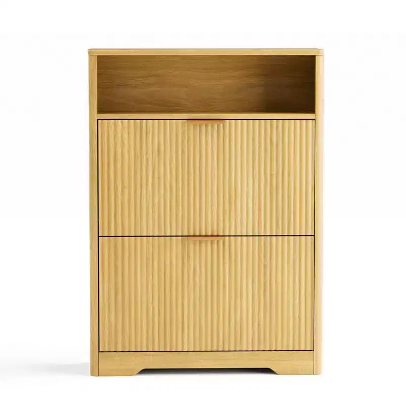 Meuble de rangement pour chaussures moderne avec 2 tiroirs basculants et étagères amovibles, Organisateur de chaussures d'entrée pour Couloir ou Salon - Panipeachy