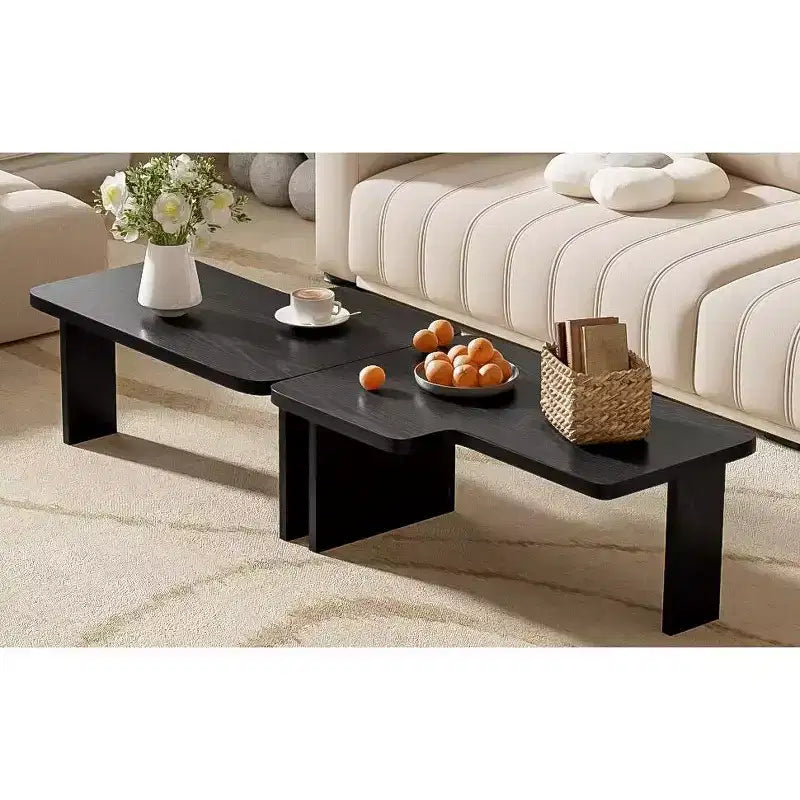 TUYOHW 35 Tables Basses Gigognes pour Salon, Lot de 2, Table Basse d'Appoint de Style Ferme, Table de Thé Multifonctionnelle, Capacité de 11,3 kg